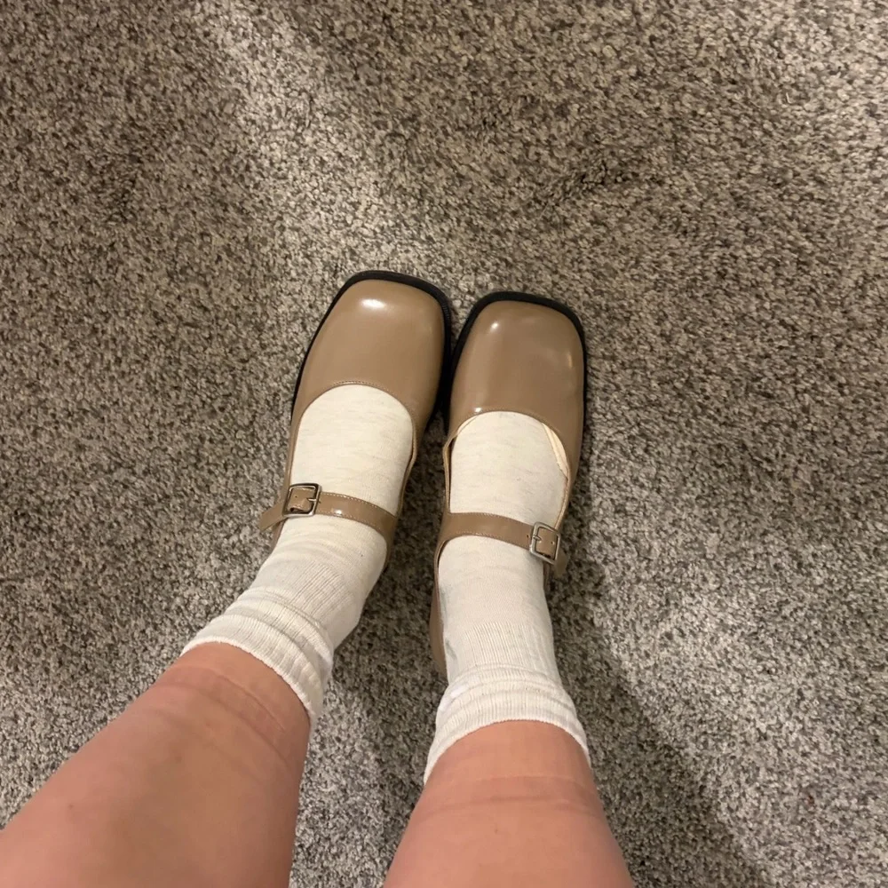 Sandy Liang Taupe Mary Janes - Picture 2 of 8